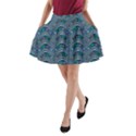 Boomarang Pattern Wave Waves Chevron Green Line A-Line Pocket Skirt View1