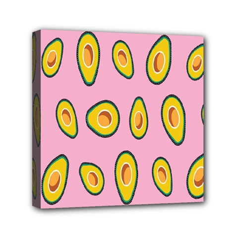 Fruit Avocado Green Pink Yellow Mini Canvas 6  X 6 