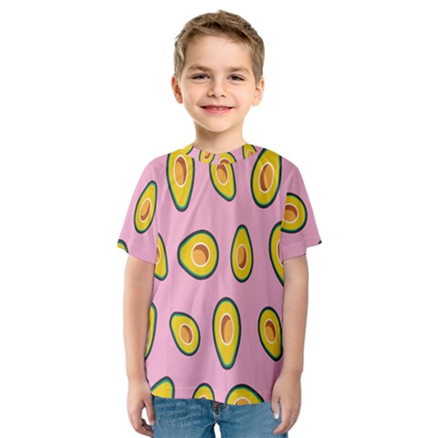 Fruit Avocado Green Pink Yellow Kids  Sport Mesh Tee by Mariart