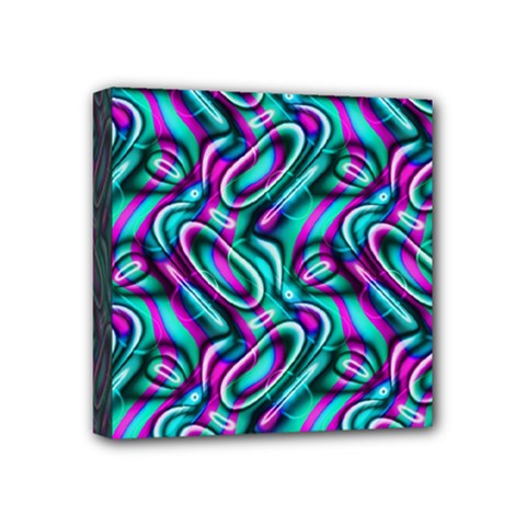 Circle Purple Green Wave Chevron Waves Mini Canvas 4  X 4  by Mariart