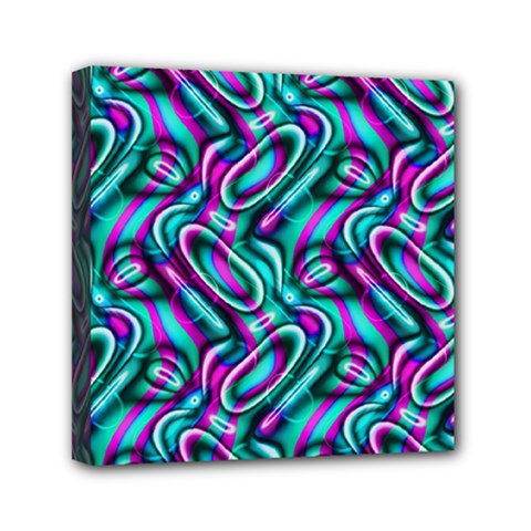 Circle Purple Green Wave Chevron Waves Mini Canvas 6  X 6 