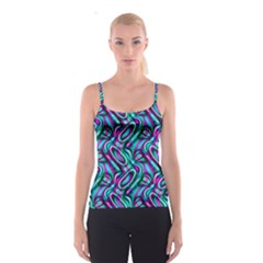 Circle Purple Green Wave Chevron Waves Spaghetti Strap Top