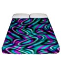 Circle Purple Green Wave Chevron Waves Fitted Sheet (King Size) View1