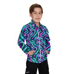 Circle Purple Green Wave Chevron Waves Wind Breaker (kids) by Mariart