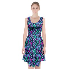 Circle Purple Green Wave Chevron Waves Racerback Midi Dress by Mariart