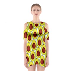 Avocados Seeds Yellow Brown Greeen Shoulder Cutout One Piece by Mariart