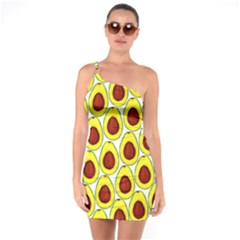 Avocados Seeds Yellow Brown Greeen One Soulder Bodycon Dress