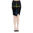 Heart Monitor Screens Pulse Trace Motion Black Blue Yellow Waves Midi Wrap Pencil Skirt View1