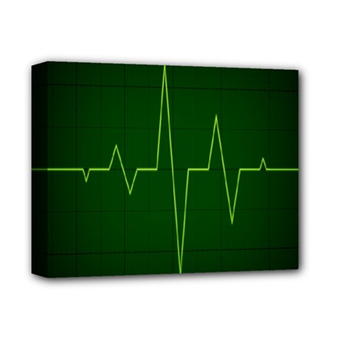 Heart Rate Green Line Light Healty Deluxe Canvas 14  X 11  by Mariart