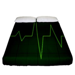 Heart Rate Green Line Light Healty Fitted Sheet (queen Size) by Mariart