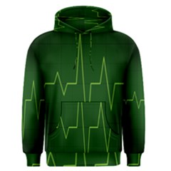 Heart Rate Green Line Light Healty Men s Pullover Hoodie by Mariart