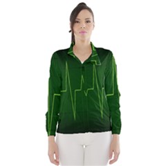 Heart Rate Green Line Light Healty Wind Breaker (women)