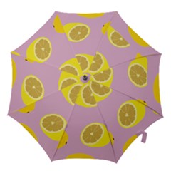 Fruit Lemons Orange Purple Hook Handle Umbrellas (medium) by Mariart