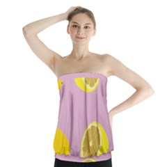 Fruit Lemons Orange Purple Strapless Top