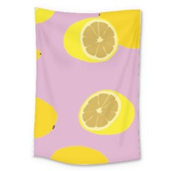 Fruit Lemons Orange Purple Large Tapestry by Mariart