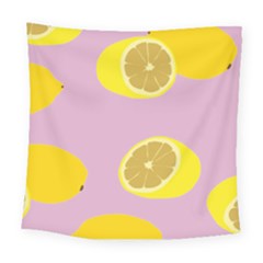 Fruit Lemons Orange Purple Square Tapestry (large)