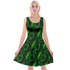 Green Eye Line Triangle Poljka Reversible Velvet Sleeveless Dress by Mariart