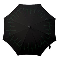 Heart Rate Line Green Black Wave Chevron Waves Hook Handle Umbrellas (small) by Mariart