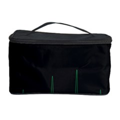 Heart Rate Line Green Black Wave Chevron Waves Cosmetic Storage Case by Mariart