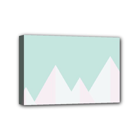 Montain Blue Snow Chevron Wave Pink Mini Canvas 6  X 4  by Mariart