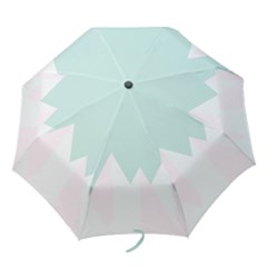 Montain Blue Snow Chevron Wave Pink Folding Umbrellas by Mariart