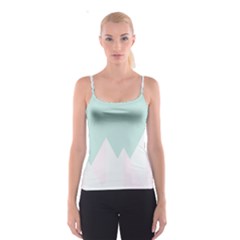 Montain Blue Snow Chevron Wave Pink Spaghetti Strap Top by Mariart