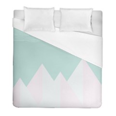 Montain Blue Snow Chevron Wave Pink Duvet Cover (full/ Double Size) by Mariart