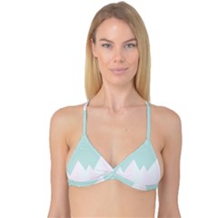 Montain Blue Snow Chevron Wave Pink Reversible Tri Bikini Top by Mariart