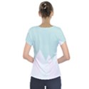 Montain Blue Snow Chevron Wave Pink Short Sleeve Front Detail Top View2