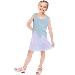 Montain Blue Snow Chevron Wave Pink Kids  Tunic Dress by Mariart