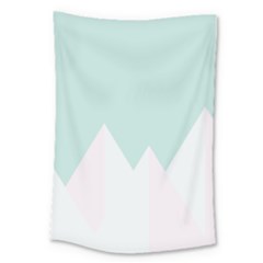 Montain Blue Snow Chevron Wave Pink Large Tapestry by Mariart