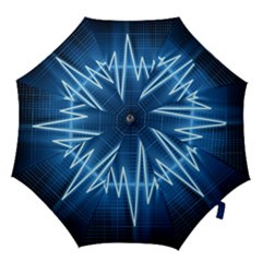 Heart Monitoring Rate Line Waves Wave Chevron Blue Hook Handle Umbrellas (large) by Mariart