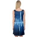 Heart Monitoring Rate Line Waves Wave Chevron Blue Sleeveless Satin Nightdress View2