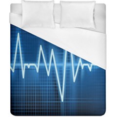 Heart Monitoring Rate Line Waves Wave Chevron Blue Duvet Cover (california King Size)