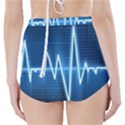 Heart Monitoring Rate Line Waves Wave Chevron Blue High-Waisted Bikini Bottoms View2