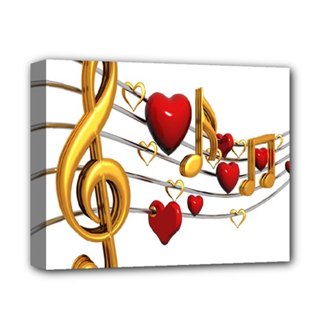 Music Notes Heart Beat Deluxe Canvas 14  X 11  by Mariart