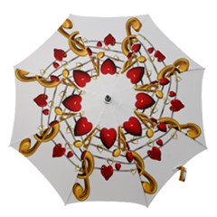 Music Notes Heart Beat Hook Handle Umbrellas (medium)