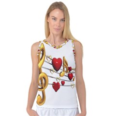 Music Notes Heart Beat Women s Basketball Tank Top by Mariart