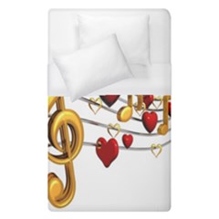 Music Notes Heart Beat Duvet Cover (single Size) by Mariart