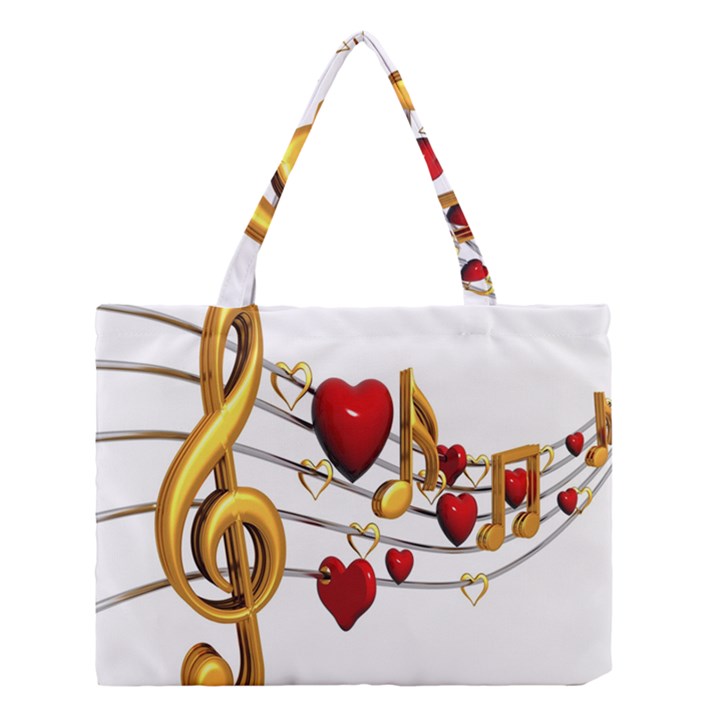 Music Notes Heart Beat Medium Tote Bag