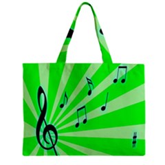 Music Notes Light Line Green Zipper Mini Tote Bag by Mariart