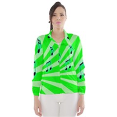 Music Notes Light Line Green Wind Breaker (women)