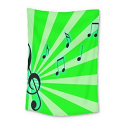 Music Notes Light Line Green Small Tapestry by Mariart