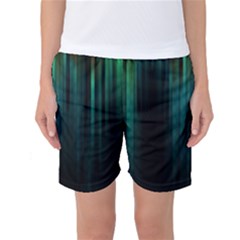 Lines Light Shadow Vertical Aurora Women s Basketball Shorts by Mariart