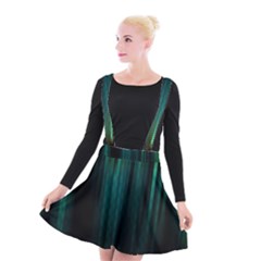 Lines Light Shadow Vertical Aurora Suspender Skater Skirt