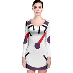 Maker Measurer Hours Time Speedometer Long Sleeve Velvet Bodycon Dress by Mariart