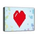 Red Heart Love Plaid Red Blue Deluxe Canvas 16  x 12   View1