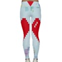 Red Heart Love Plaid Red Blue Classic Yoga Leggings View2