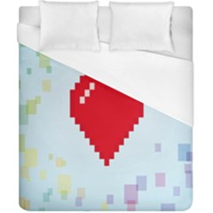 Red Heart Love Plaid Red Blue Duvet Cover (california King Size) by Mariart