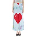 Red Heart Love Plaid Red Blue Maxi Skirts View1